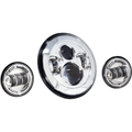 7" LED Headlight Chrome w/ Passing Lamps by Letric Lighting