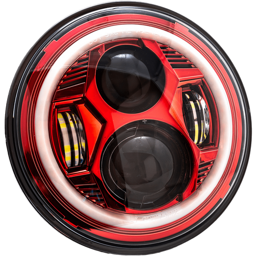 7" LED Headlight Red Halo by Letric Lighting LLC-ICC-7R Headlight