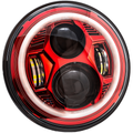 7" LED Headlight Red Halo by Letric Lighting