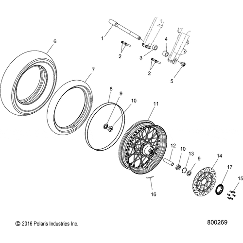 Wheels, Front (Laced) - 2017 Victory High Ball All Options Schematic 240 OEM Schematic