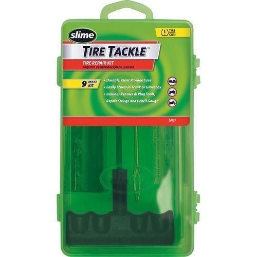 9/Pc Tire Tackle T-Handle W/Box by Slime 20133 Tire Repair