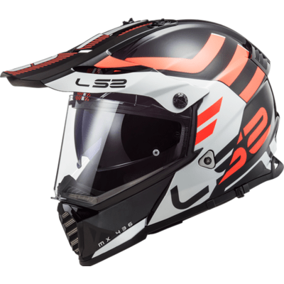 LS2 USA Full Face Helmet Adventure Helmet Adventurer - Gloss Black / White - Blaze by LS2