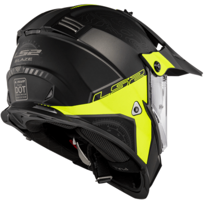 LS2 USA Full Face Helmet Adventure Helmet Elevation - Matte Black / Hiviz - Blaze by LS2
