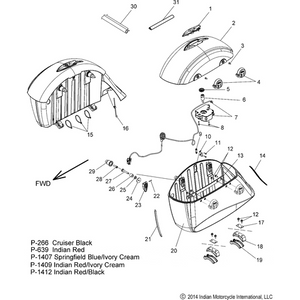Assembly, Bin, Saddlebag, RH by Polaris 5456386-1412 Saddlebag