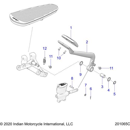 Asm-Brake Pedal Chr by Polaris 1023250-156 Brake Pedal