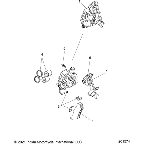 Asm-Cal Front 32/30 101 Abs Adzbk by Polaris 1913695-468 Brake Caliper