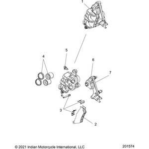 Asm-Cal Front 32/30 101 Abs Adzbk by Polaris 1913695-468 Brake Caliper