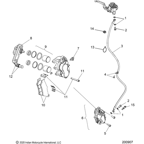 Asm-Cal Front 32/30 101 Adzbk by Polaris 1913694-468 Brake Caliper