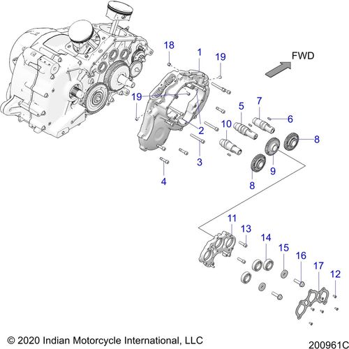 Asm-Camshaft Exh Rear 116 by Polaris 1206091 Camshaft