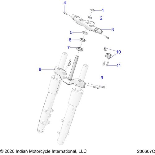 Assembly Clamp Triple Tree Lower Black by Polaris 1824620-463 Triple Tree