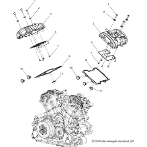 Asm-Cover Valve Front Ind Chrome by Polaris 1205978-156 Valve Cover