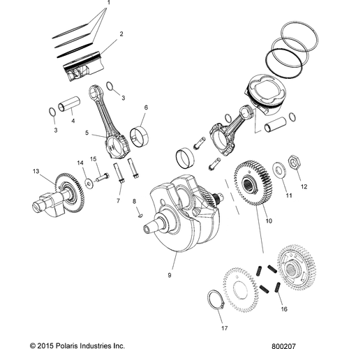 Assembly Crankshaft [Incl. 8] by Polaris 3023054 Crankshaft