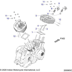 Assembly Cylinder Head Front Black by Polaris 3023431 Head Cylinder