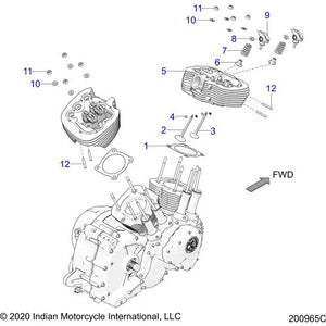 Assembly Cylinder Head Rear Black by Polaris 3023432 Head Cylinder