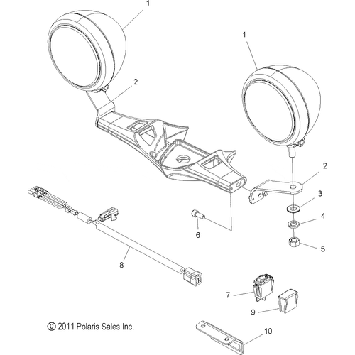 Assembly, Driving Light, RH by Polaris 2412353 Running / Driving Lights