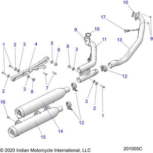 Asm-Exh Headpipe Front V Lv Black by Polaris 1263506-266 Exhaust Headpipe