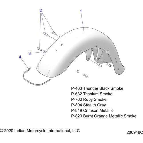 Asm-Fender 19 Front Holes FBlack by Polaris 1024381-463 Front Fender