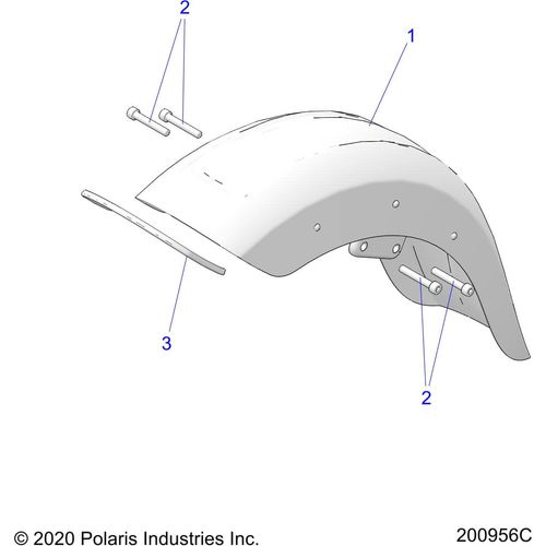 Asm-Fender Front Maroon Crimson by Polaris 1024706-1931 Front Fender