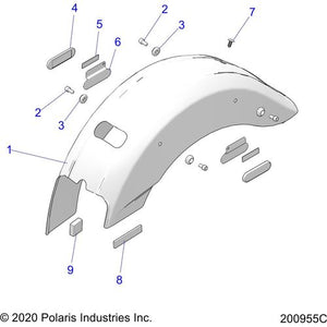 Asm-Fender Rear Vr Slvqrtz/Gx by Polaris 1027326-2056 Rear Fender