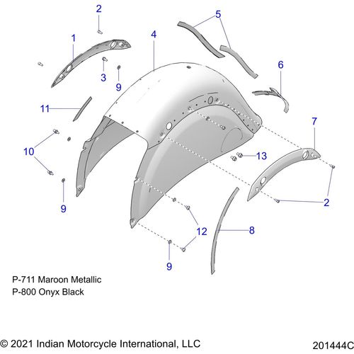 Asm-Fender Rr Rvt 2Pc-Lp Mrnmt by Polaris 1024556-711 Rear Fender