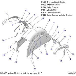 Asm-Fender Rr Stt Titnsmk by Polaris 1024557-632 Rear Fender
