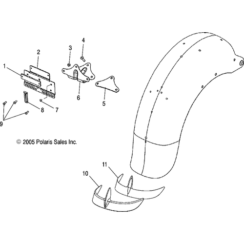 Assembly, Fender Tip W/Tape, Rear by Polaris 2632469 Fender Accent