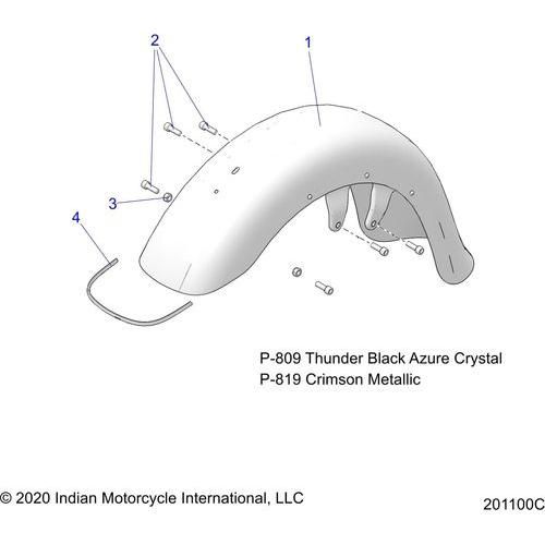 Asm-Fndr 19 Frnt Holes Bkazcz by Polaris 1024381-809 Front Fender
