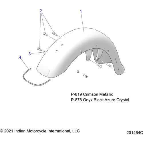 Asm-Fndr 19 Frnt Holes Crmmt by Polaris 1024381-819 Front Fender