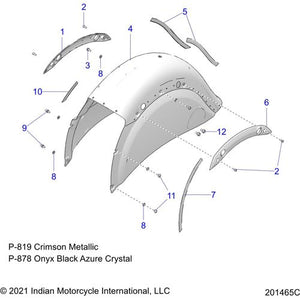Asm-Fndr Rr Stt Rvt 2Pc-Lp Crm by Polaris 1024557-819 Rear Fender