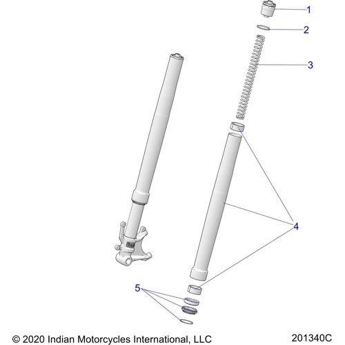 Asm-Fork Elite RH Anod Gold by Polaris 1824982-813 Fork Leg