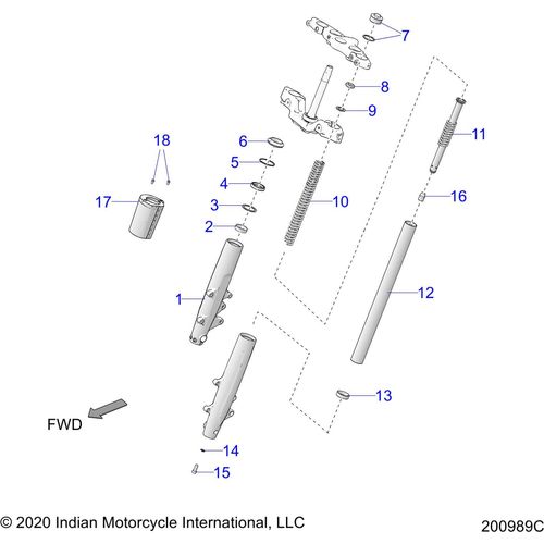 Asm-Fork Leg 46Mm RH Black by Polaris 1824022-266 Fork Leg