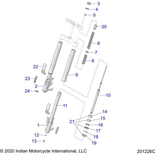 Asm-Fork Leg LH Black by Polaris 1825057-463 Fork Leg
