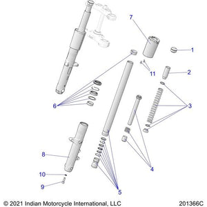 Asm-Fork Leg LH Black by Polaris 1830076-266 Fork Leg