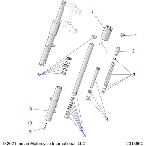 Asm-Fork Leg RH Black by Polaris 1830077-266 Fork Leg