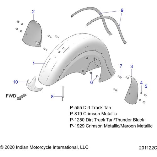 Asm-Front Fender Rivet TBlackdrttr by Polaris 1024385-1250 Front Fender