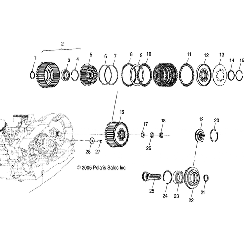 Assembly, Gear/Basket, Clutch [Incl. 3,4] by Polaris 1341513 Clutch Basket