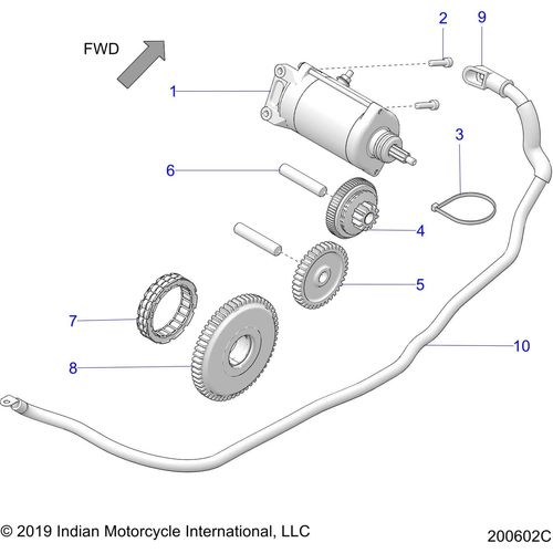 Assembly Gear Starter Crank by Polaris 1204955 Starter Gear