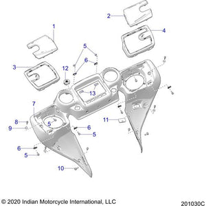 Assembly-Grill Speaker LH Chrome by Polaris 2636060-156 Speaker Grill