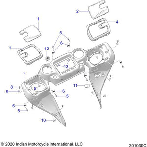 Assembly-Grill Speaker RH Chrome by Polaris 2636061-156 Speaker Grill