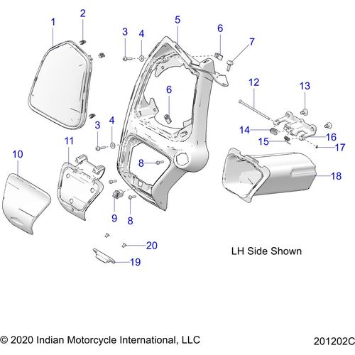 Assembly Grill Speaker LH Chrome by Polaris 2637862-156 Speaker Grill