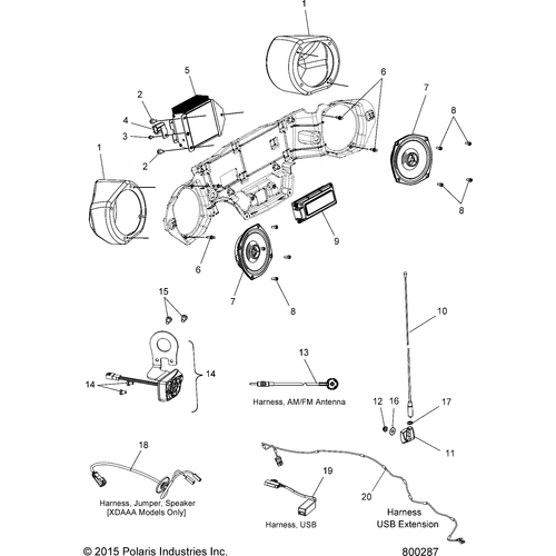 Off Road Express OEM Hardware Asm., Harness, Am/Fm Antenna by Polaris 2411489