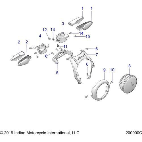 Assembly Headlight Led by Polaris 2415048 Headlight