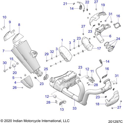 Assembly Heat Shield Muffler by Polaris 1263216 Exhaust Shield