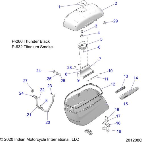 Asm-Lid Saddlebag LH Black by Polaris 1026044-266 Saddlebag Lid