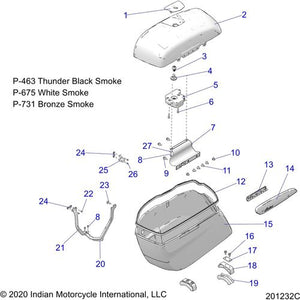 Asm-Lid Saddlebag LH Blacksmk by Polaris 1026044-463 Saddlebag Lid