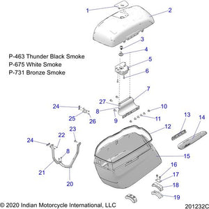 Asm-Lid Saddlebag RH Blacksmk by Polaris 1026045-463 Saddlebag Lid