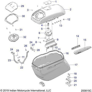 Assembly Lid Sbag Audio RH TBlackvcrz by Polaris 5456425-794 Saddlebag Lid