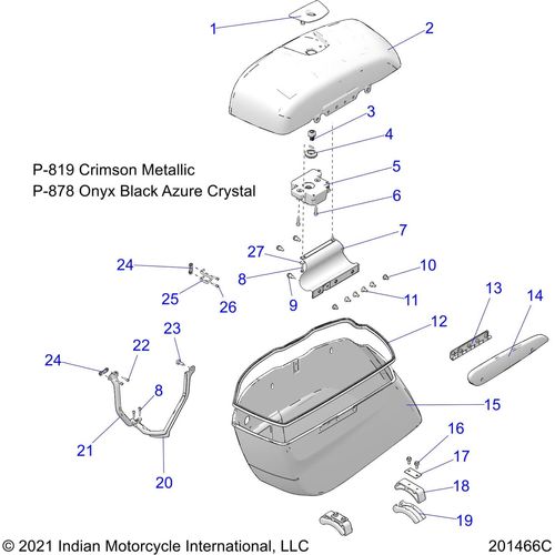 Asm-Lid Sdlbag LH Crmmt by Polaris 1026044-819 Saddlebag Lid