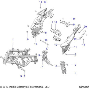 Assembly Mainframe T-Weld Black by Polaris 1023965-266 Main Frame