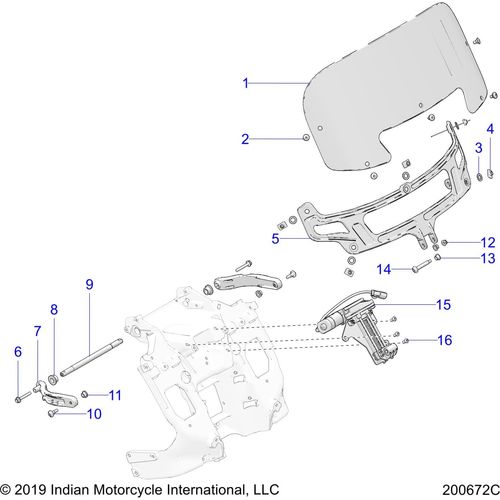 Assembly Motor Windscreen by Polaris 4018516 Windshield